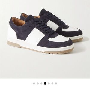 Suede/Leather Navy and White Men's Sneakers